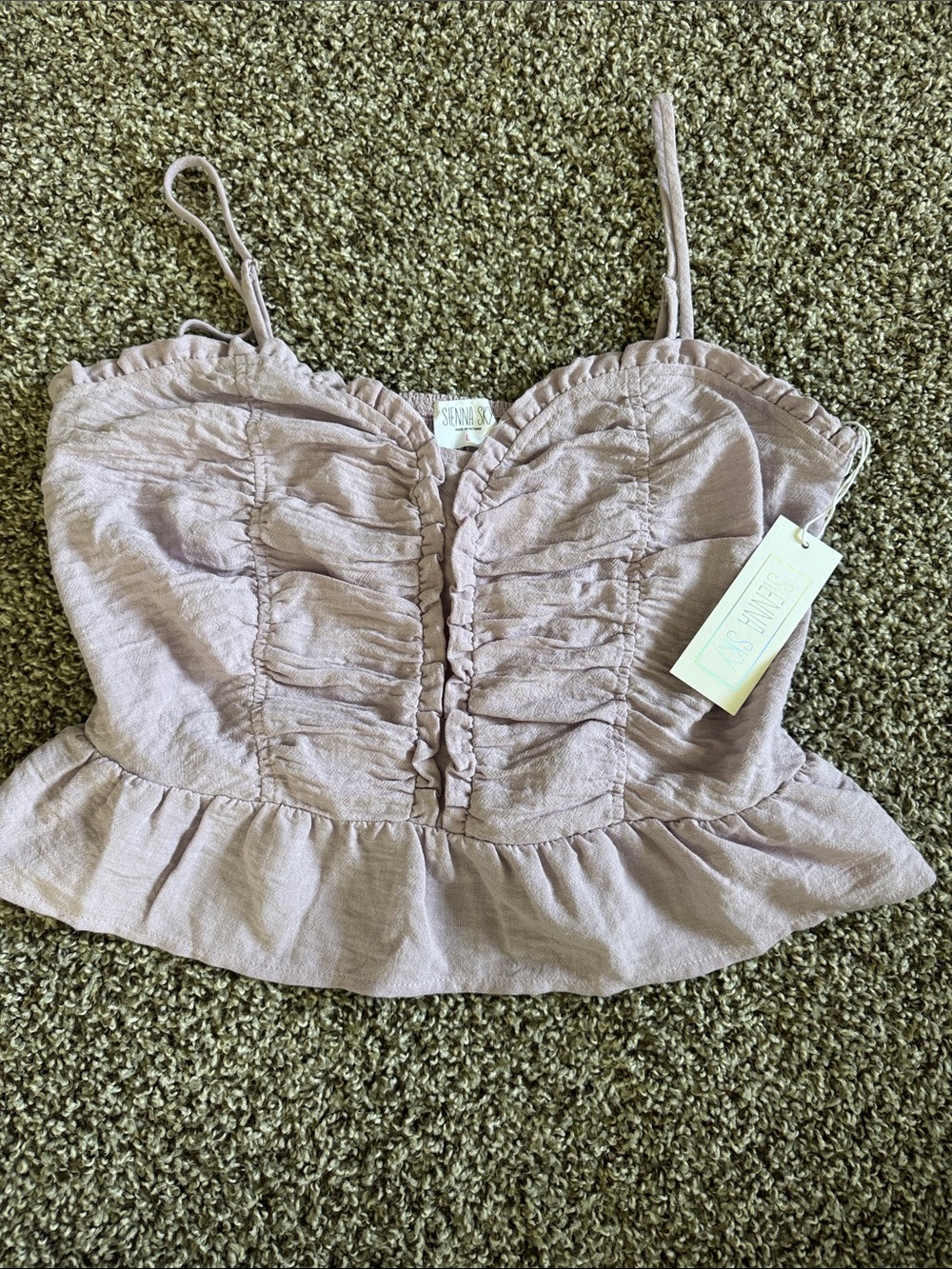 Sienna Sky Mauve Ruched Peplum Cami